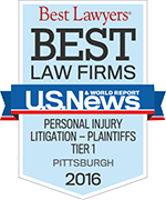 Best Lawyers | Best Law Firms | U.S. News & World Report | Personal Injury Litigation - Pliantiffs Tier1 Pittsburgh 2016